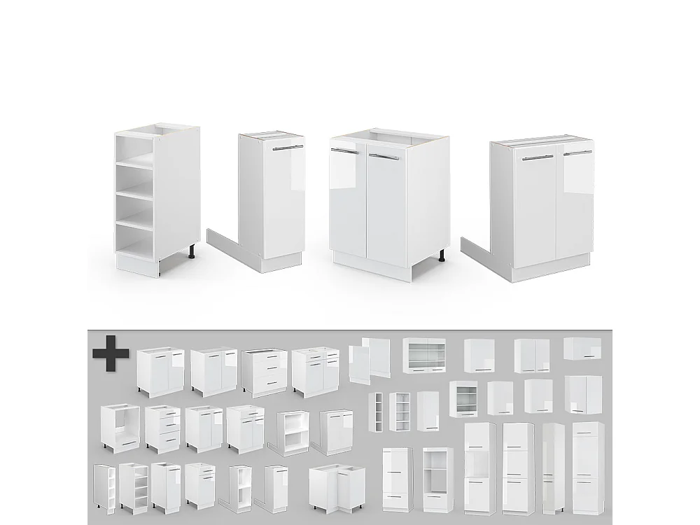 Keukeneiland wit hoogglans/wit 90x60x82 fame-line