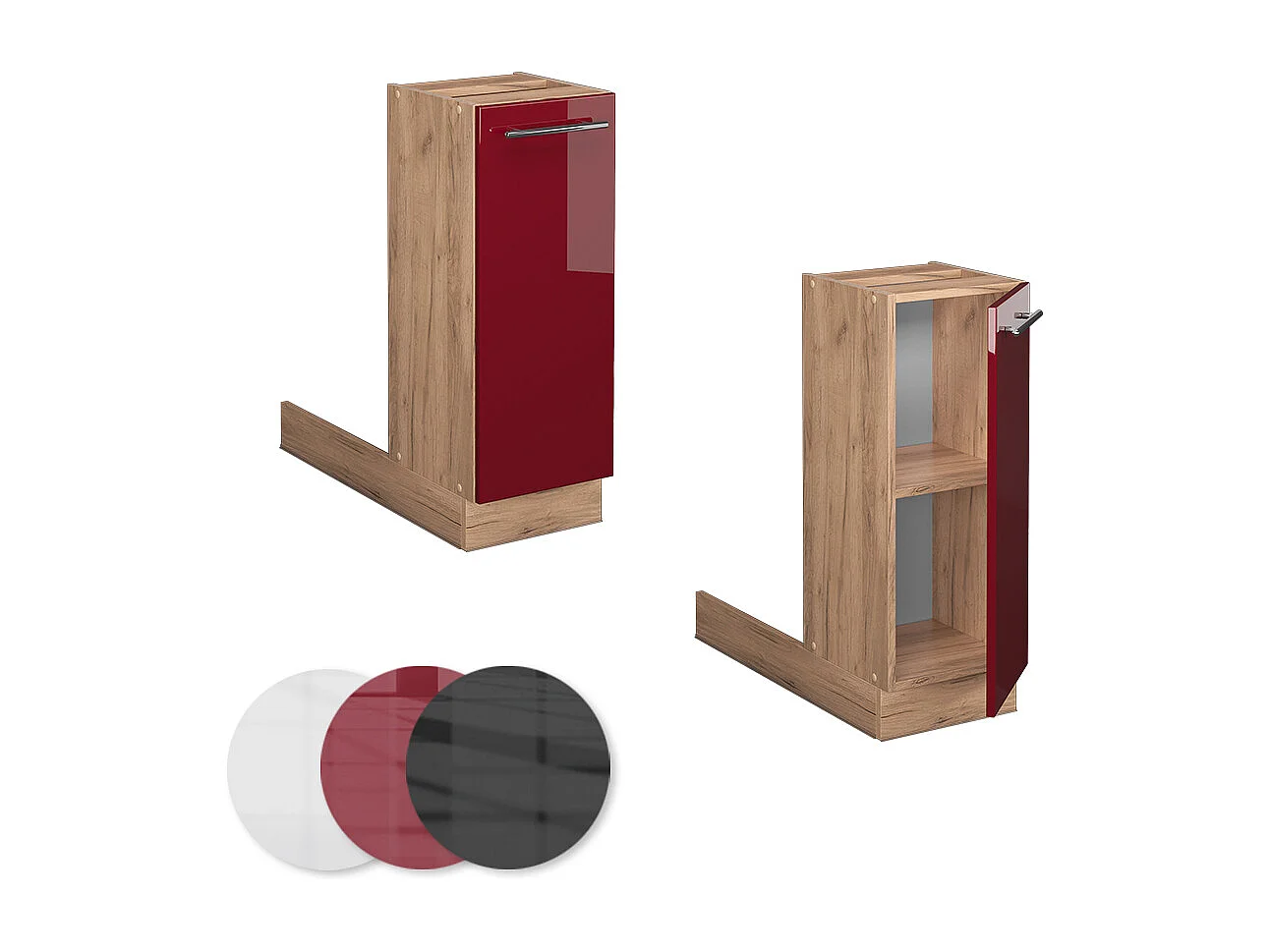 Kücheninsel bordeaux hochglanz 30x70x82 fame-line