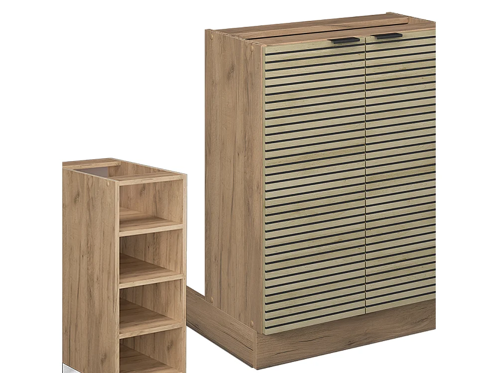 Îlot de cuisine panneau en chêne 90x60x82 fame-line