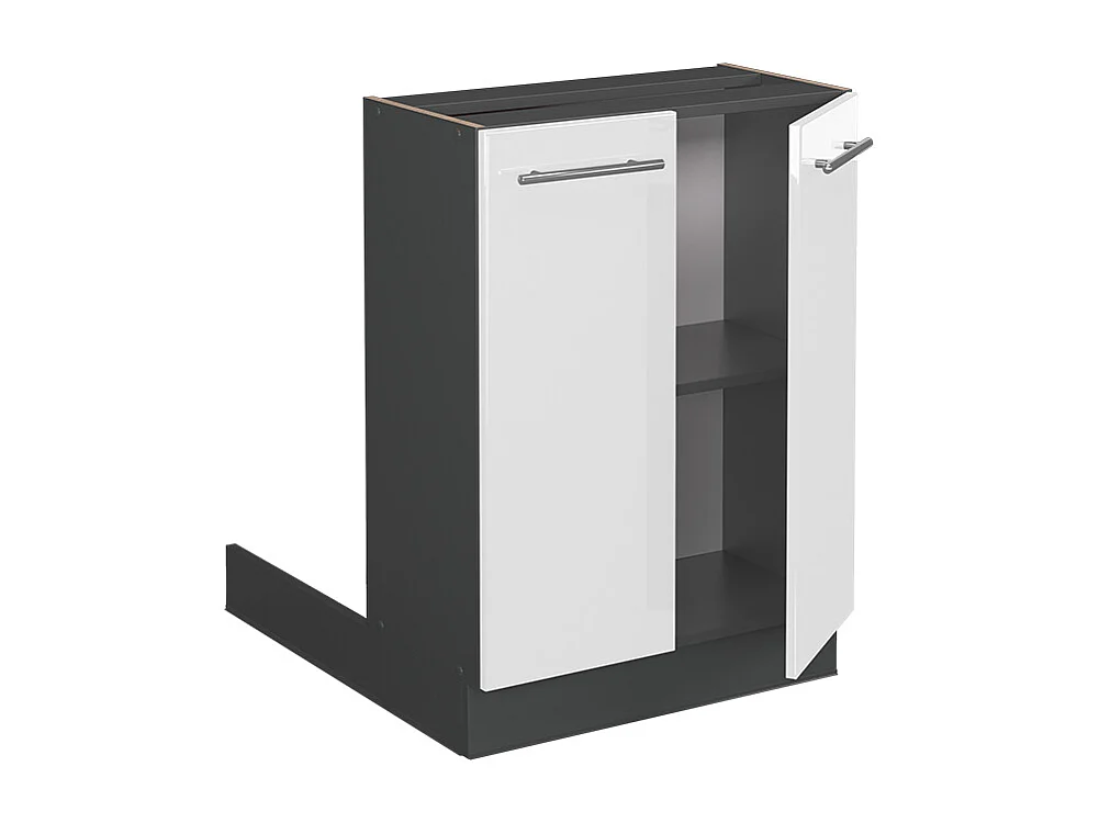 Îlot de cuisine blanc haute brillance 60x70x82 fame-line