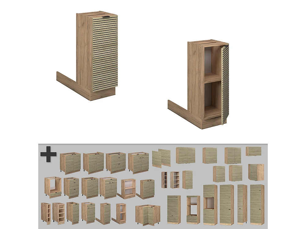 îlot de cuisine panneau en chêne 30x70x82 fame-line