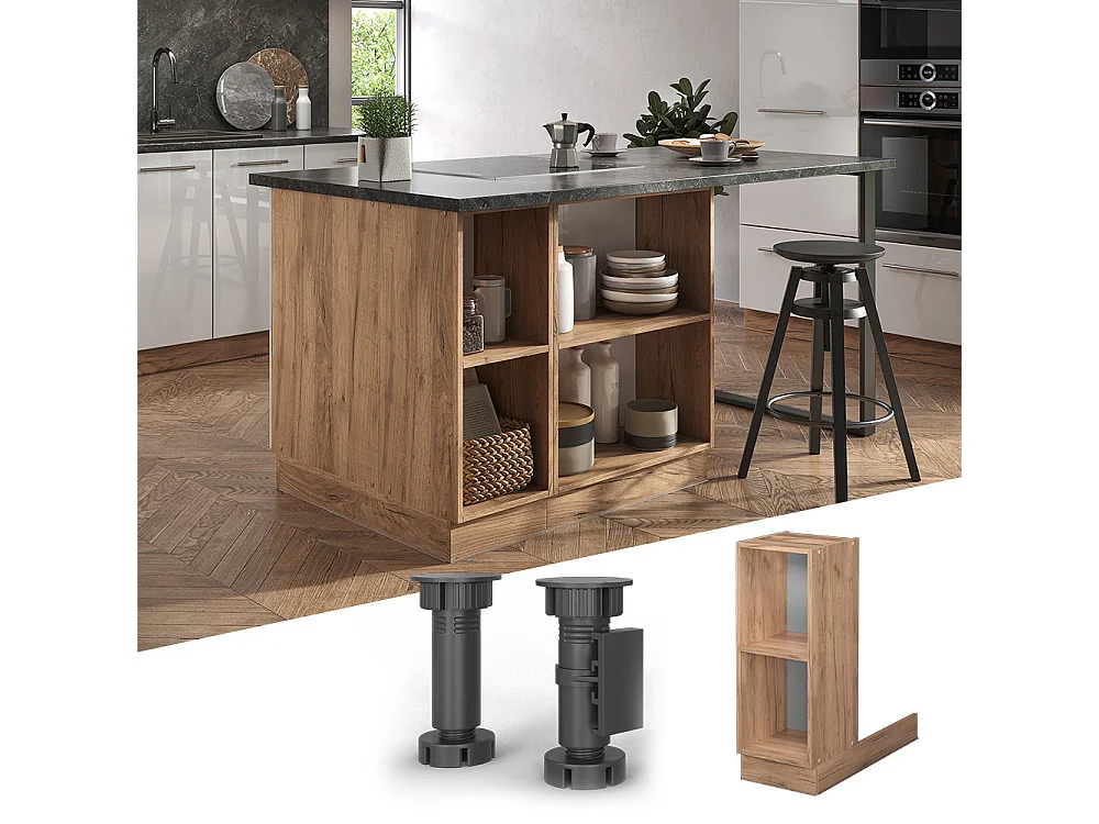 Îlot de cuisine chêne de force doré 30x70x82 fame-line