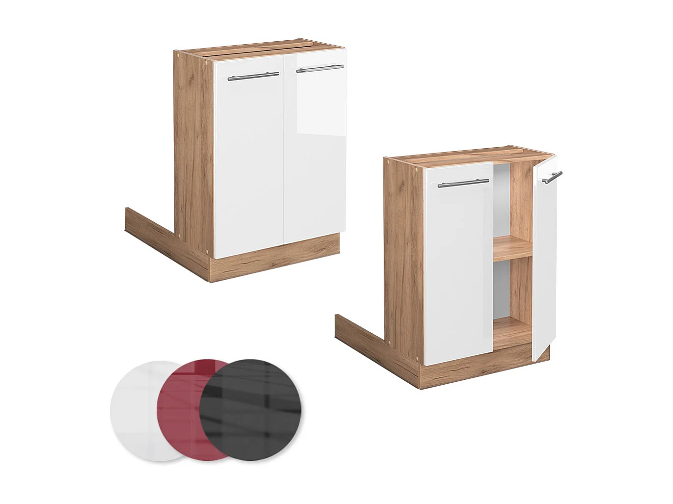 Îlot de cuisine blanc haute brillance 60x30x82 fame-line