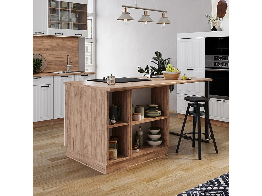 Kücheninsel weiß landhaus 90x60x82 fame-line