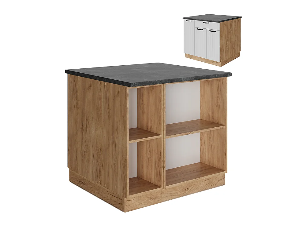 Wyspa kuchenna biały domek wiejski 90x60x82 fame-line