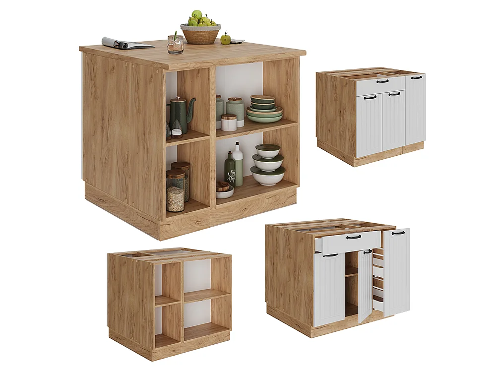 Wyspa kuchenna biały domek wiejski 90x60x82 fame-line