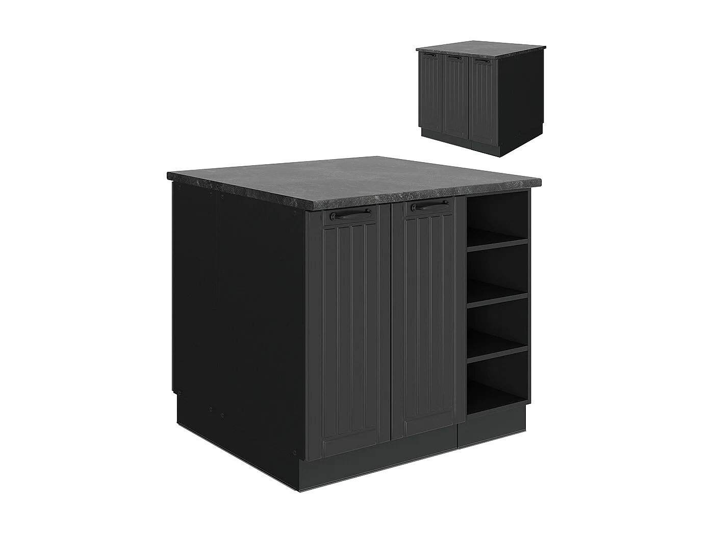 Îlot de cuisine gris foncé 90x60x82 fame-line