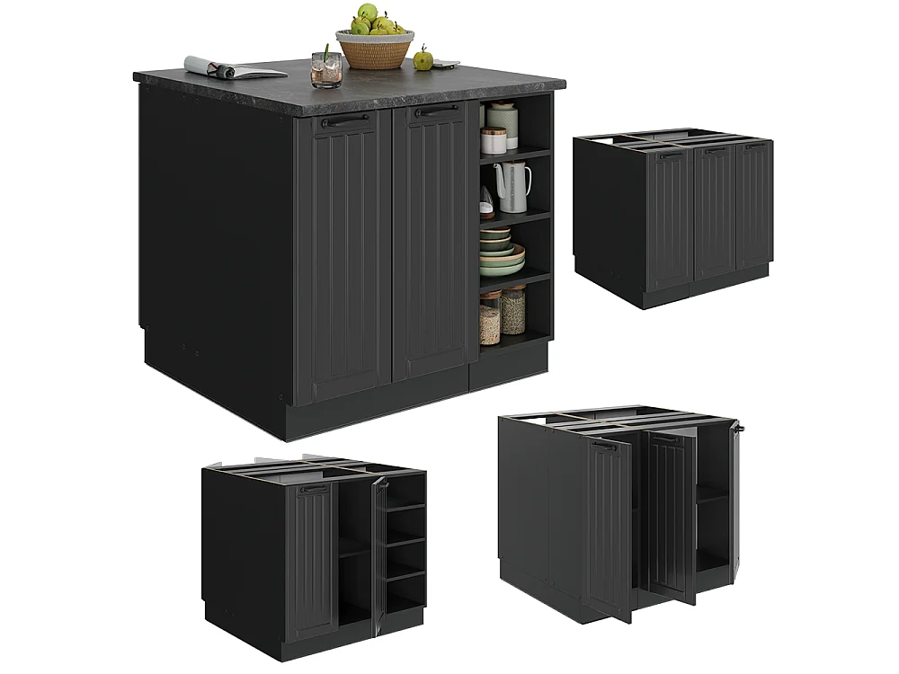 isola cucina grigio scuro 90x60x82 fame-line