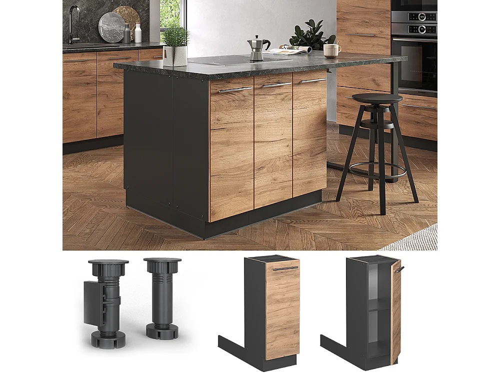 Isola cucina quercia dorata 30x70x82 fame-line