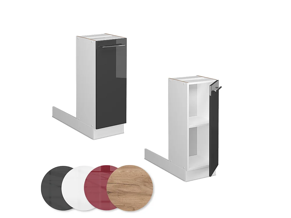Îlot de cuisine anthracite haute brillance 30x70x82 fame-line