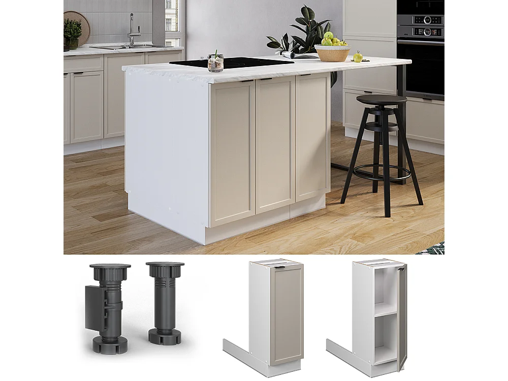 Kücheninsel graubeige 30x70x82 fame-line