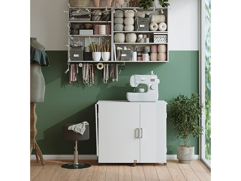 Tavolo da cucito bianco 148x50x75 carmen