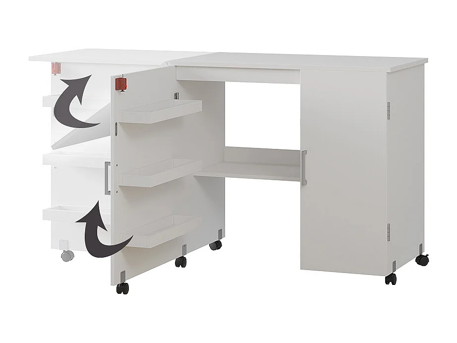 table de couture blanc 148x50x75 carmen