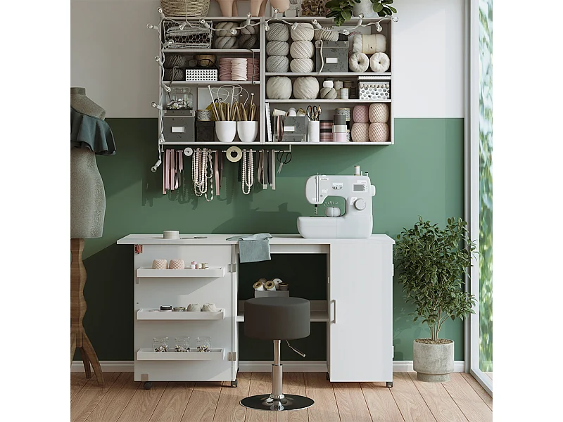 Mesa de costura blanco 148x50x75 carmen