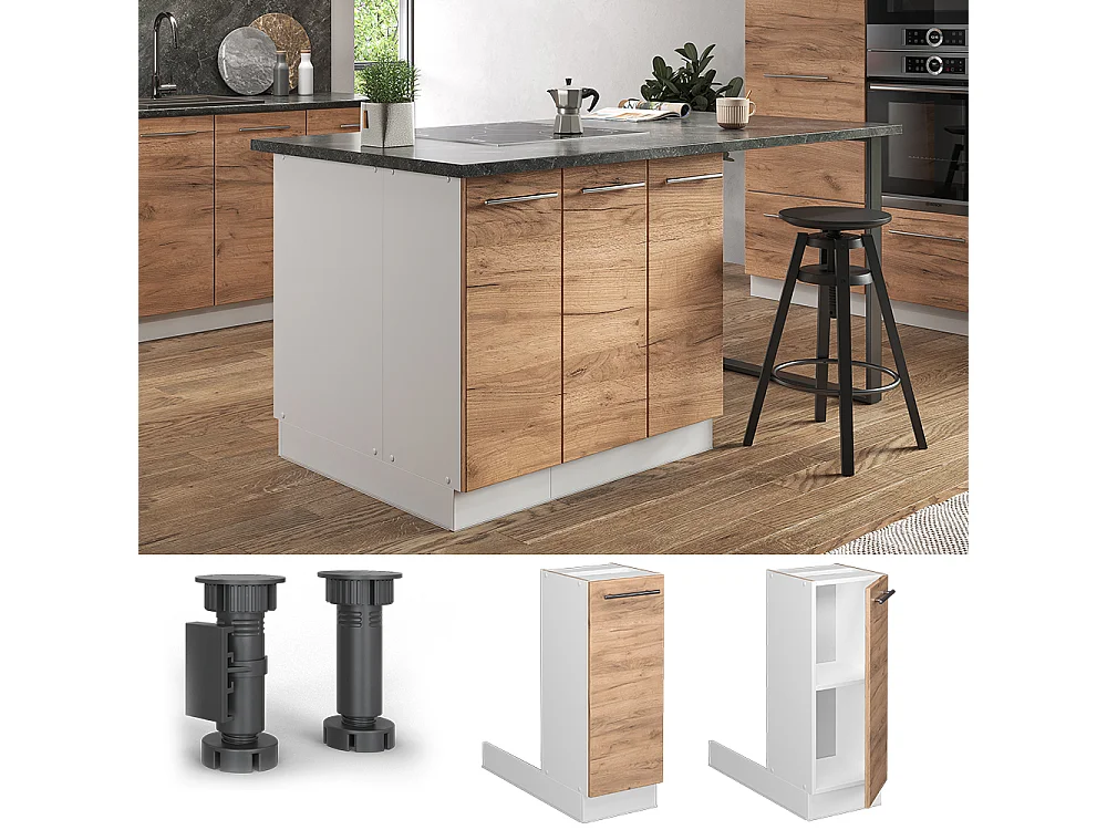 Isola cucina quercia dorata 30x70x82 fame-line