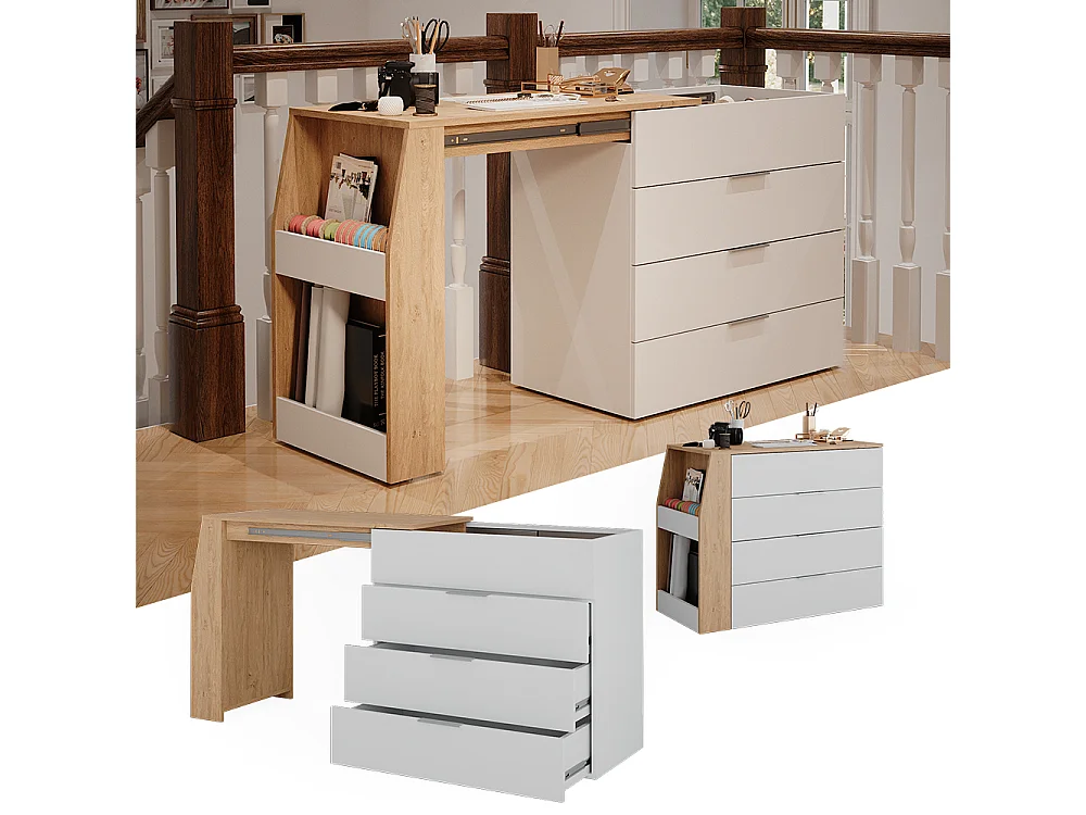 Basteltisch weiß 95.5x47x80 iva