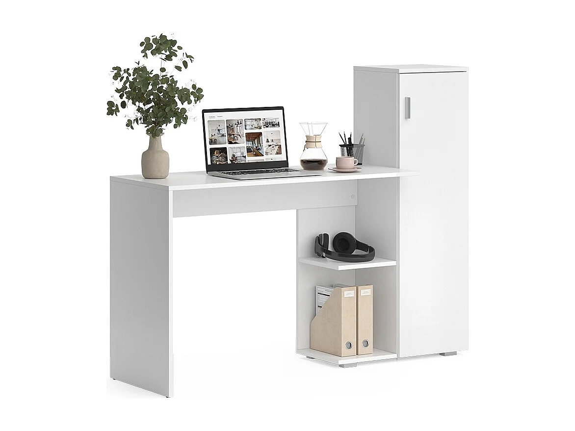 table dordinateur  blanc 141.2x45.2x113.2 ritz