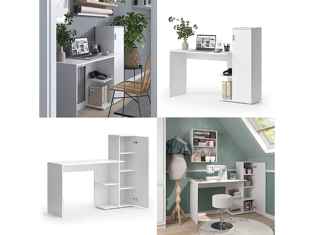 table dordinateur  blanc 141.2x45.2x113.2 ritz