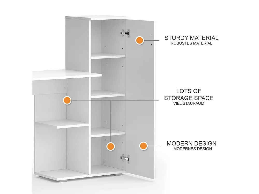 table dordinateur  blanc 141.2x45.2x113.2 ritz