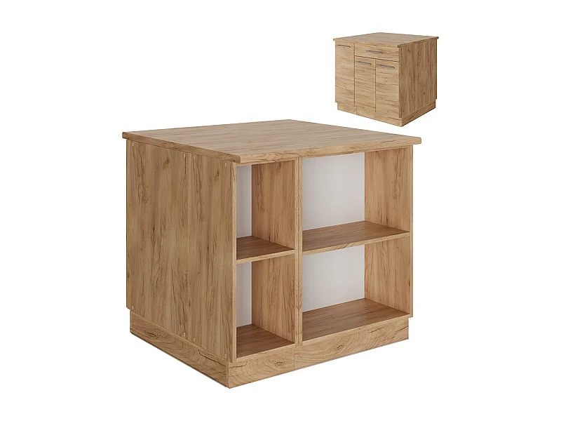 Kücheninsel goldkraft eiche 90x60x82 fame-line