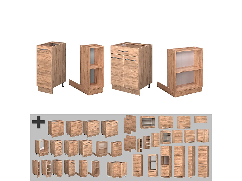 Îlot de cuisine chêne de force doré 90x60x82 fame-line