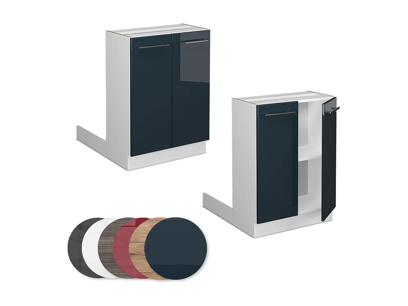 Isola cucina blu scuro lucido 60x30x82 fame-line