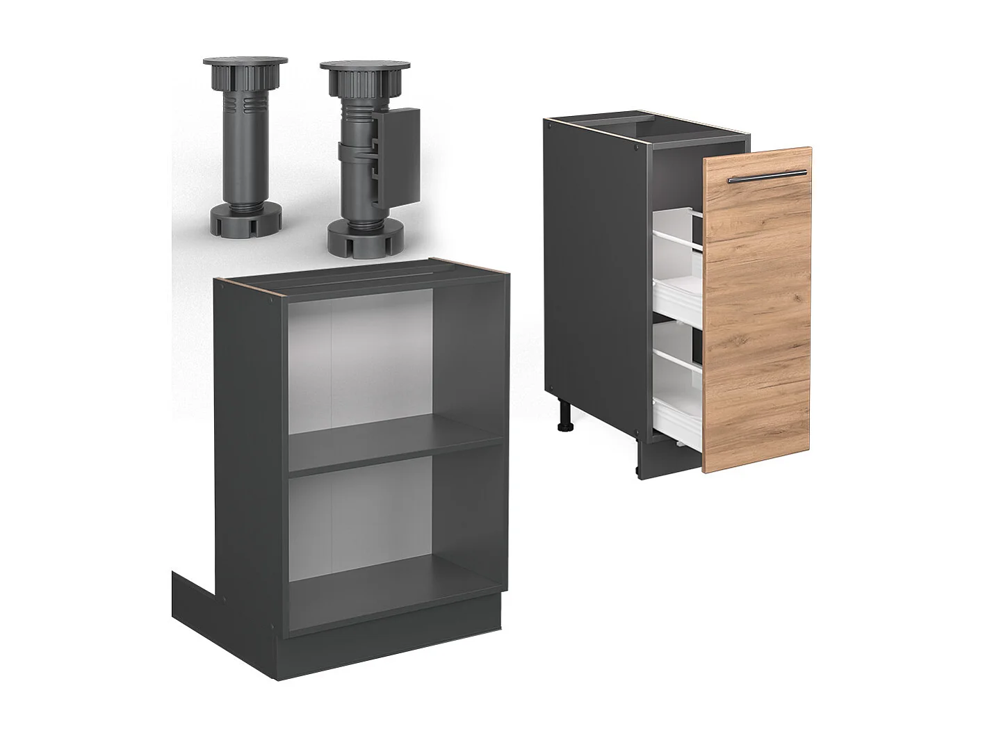 Isola cucina quercia dorata/antracite 90x60x82 fame-line