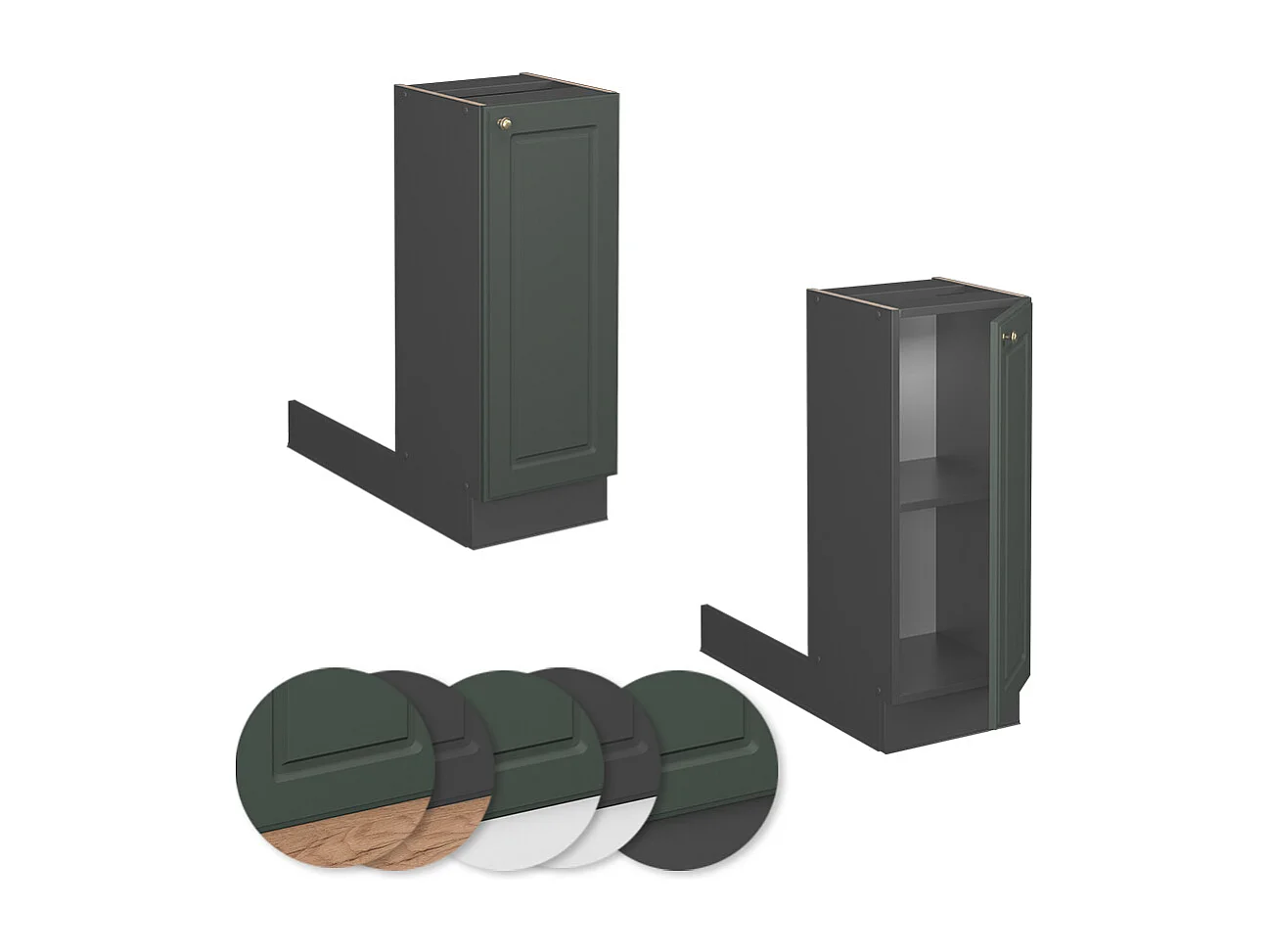 Îlot de cuisine vert or campagne 30x70x82 fame-line