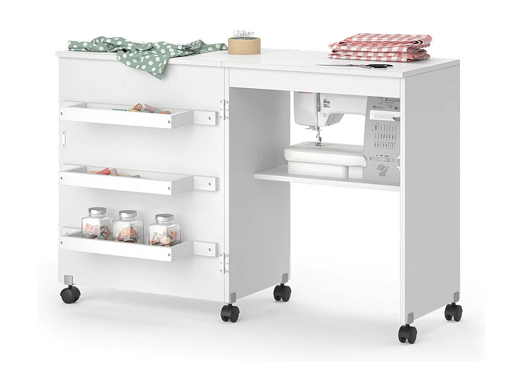 La table de couture blanc 118x40x77.5 carmen