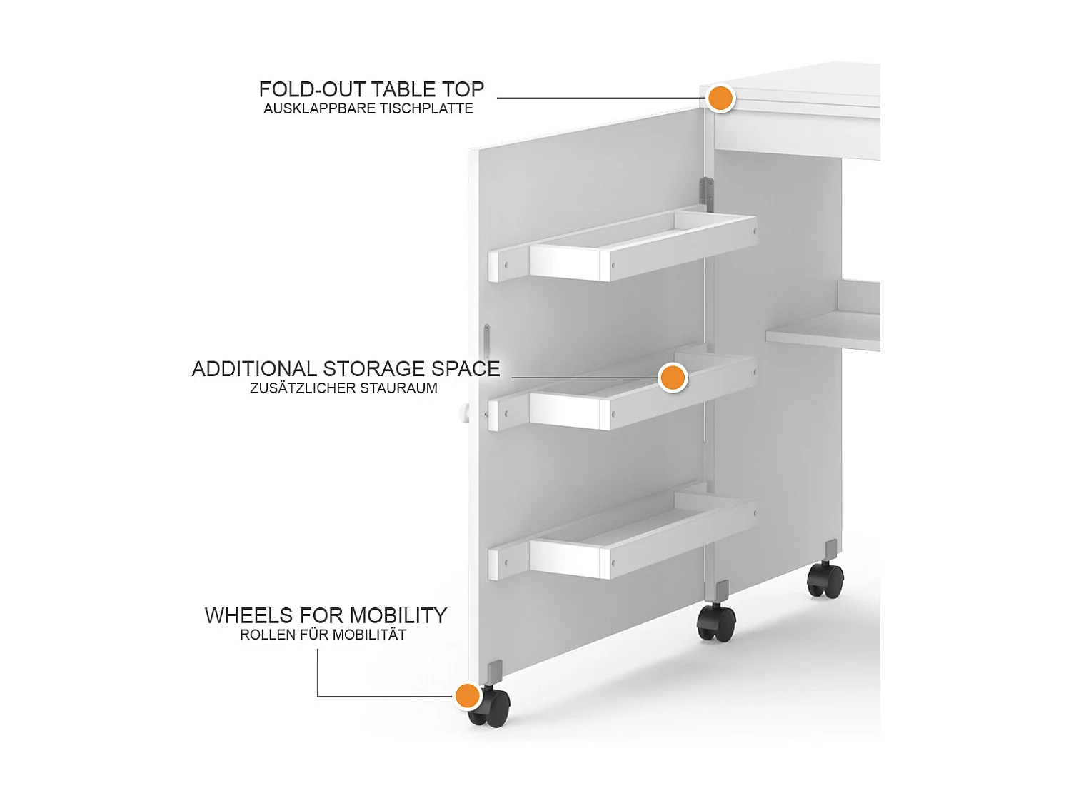 La table de couture blanc 118x40x77.5 carmen