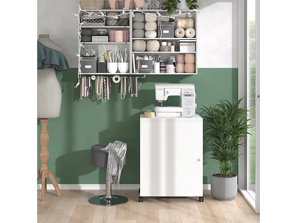 La table de couture blanc 118x40x77.5 carmen