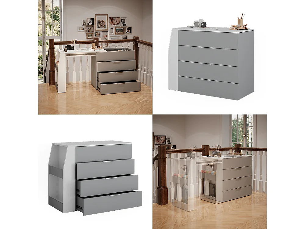 Basteltisch grau 95.5x47x80 iva