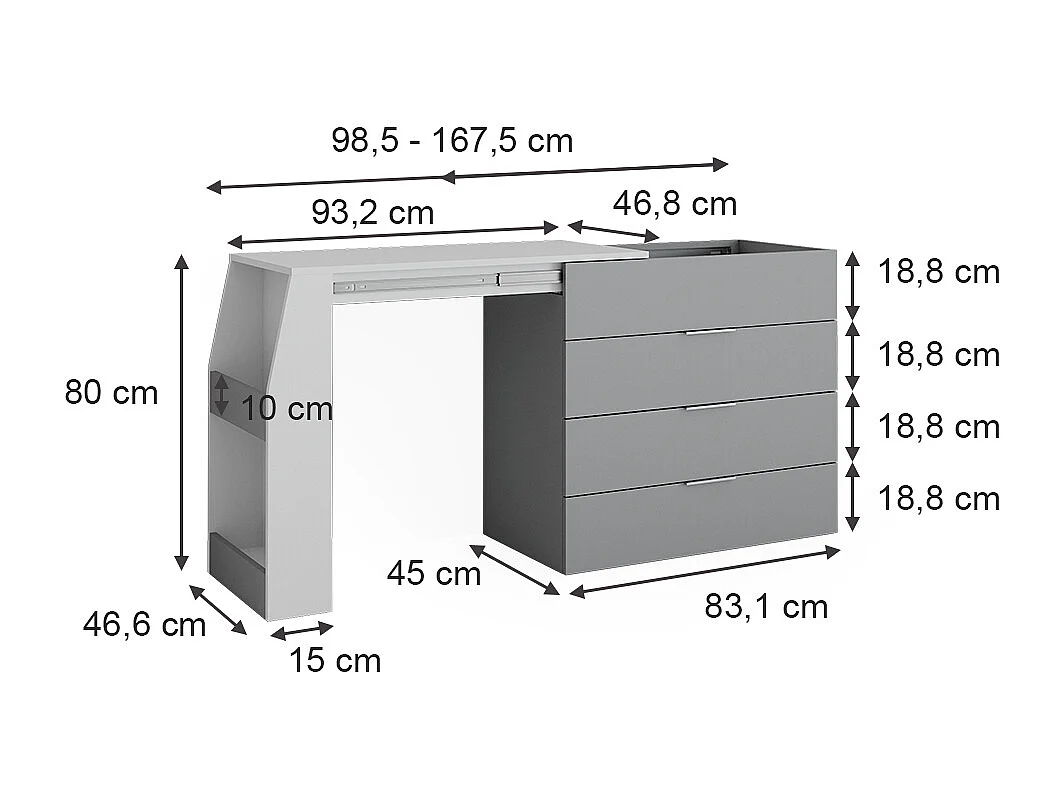 table de bricolage gris 95.5x47x80 iva