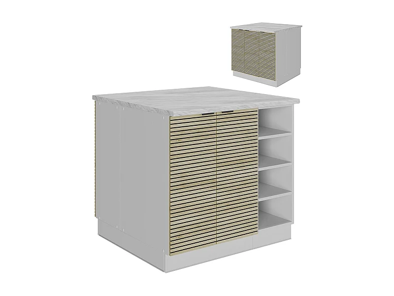 Kücheninsel eiche paneel 90x60x82 fame-line