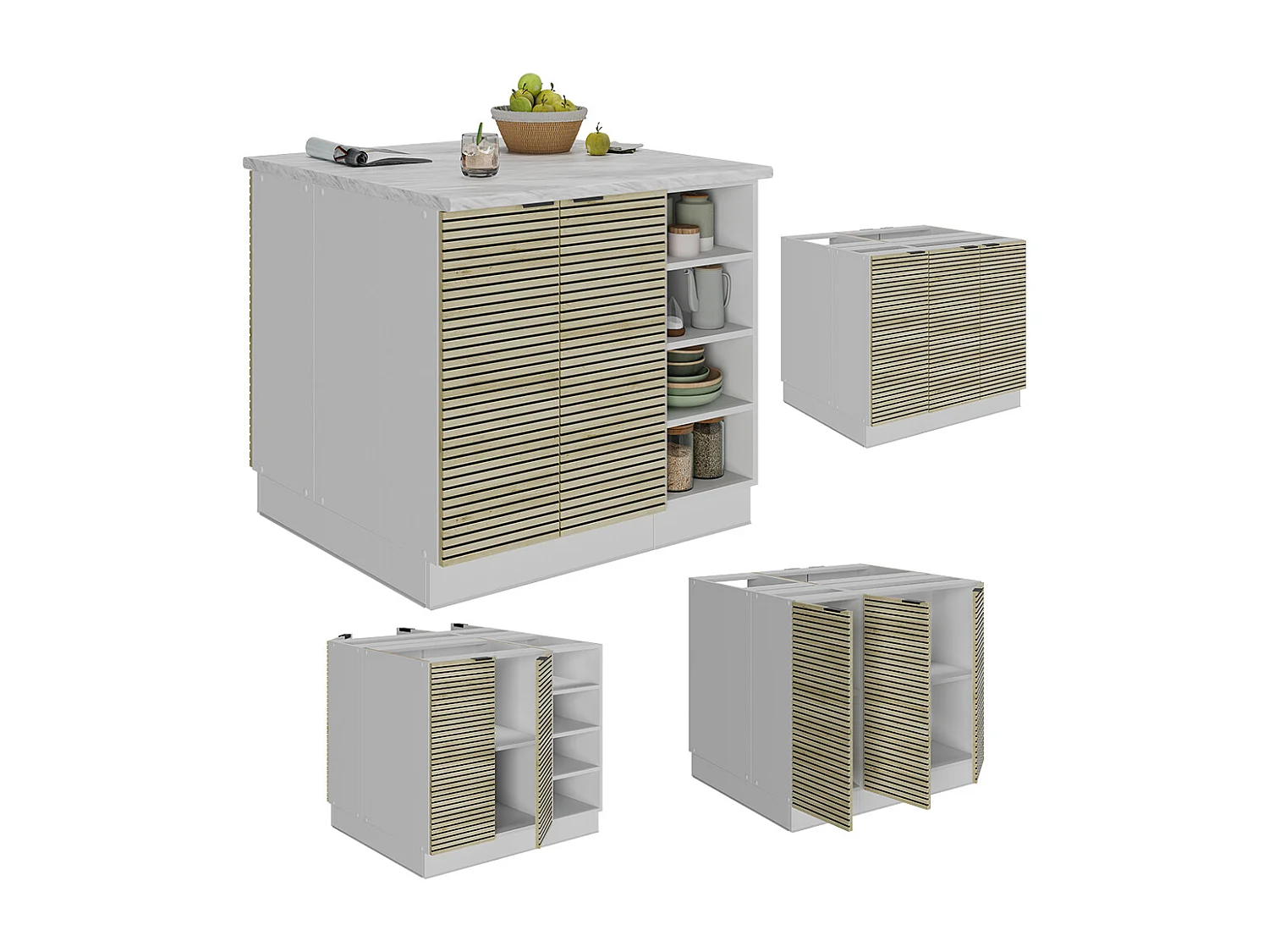 Kücheninsel eiche paneel 90x60x82 fame-line