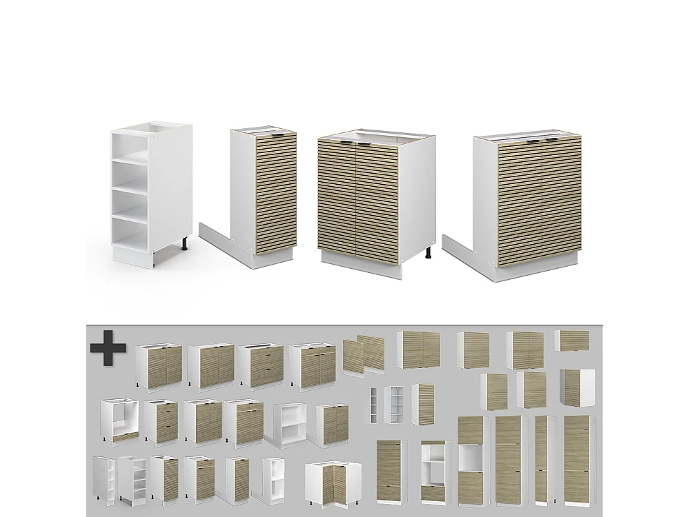 Îlot de cuisine panneau en chêne 90x60x82 fame-line