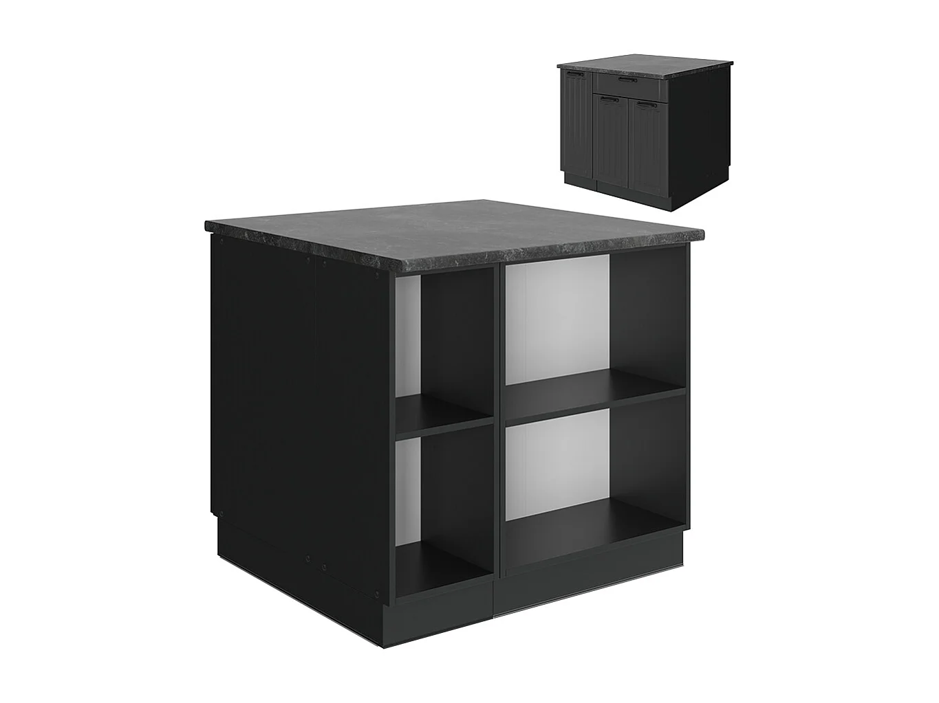 isola cucina grigio scuro 90x60x82 fame-line