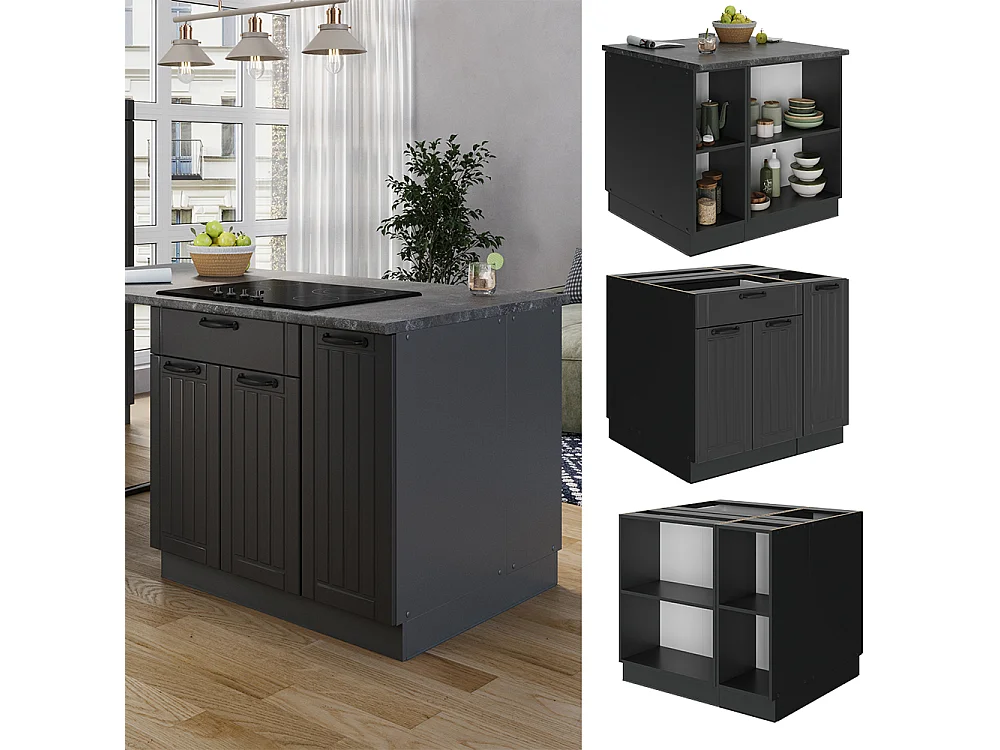 Wyspa kuchenna ciemnoszary 90x60x82 fame-line