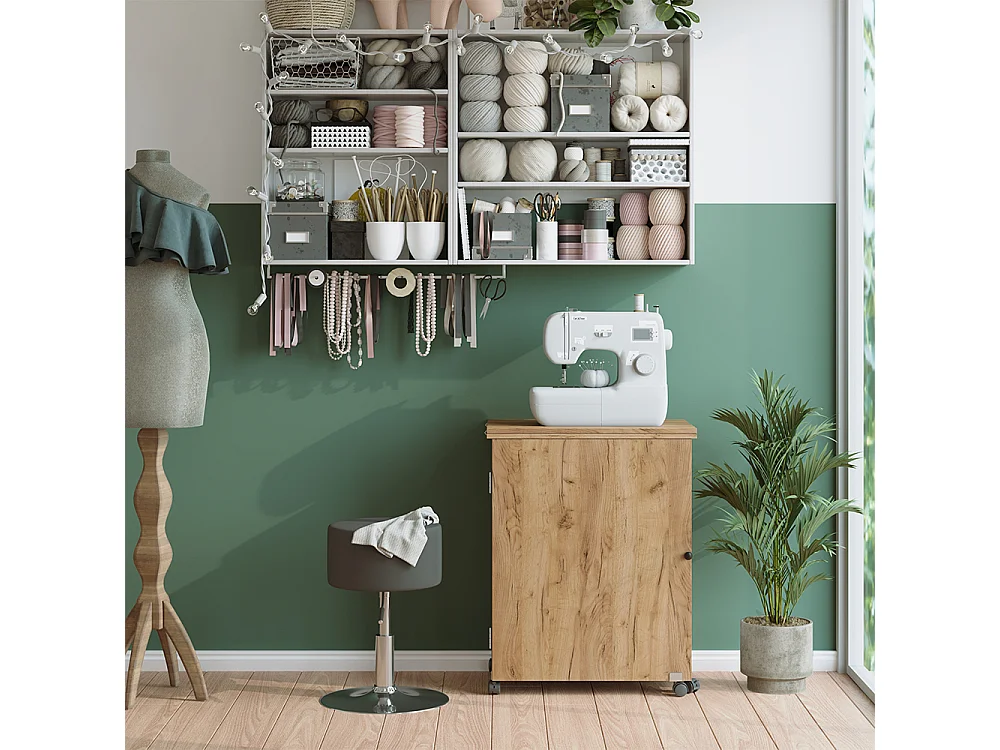 Tavolo da cucito rovere 118x40x77.5 carmen