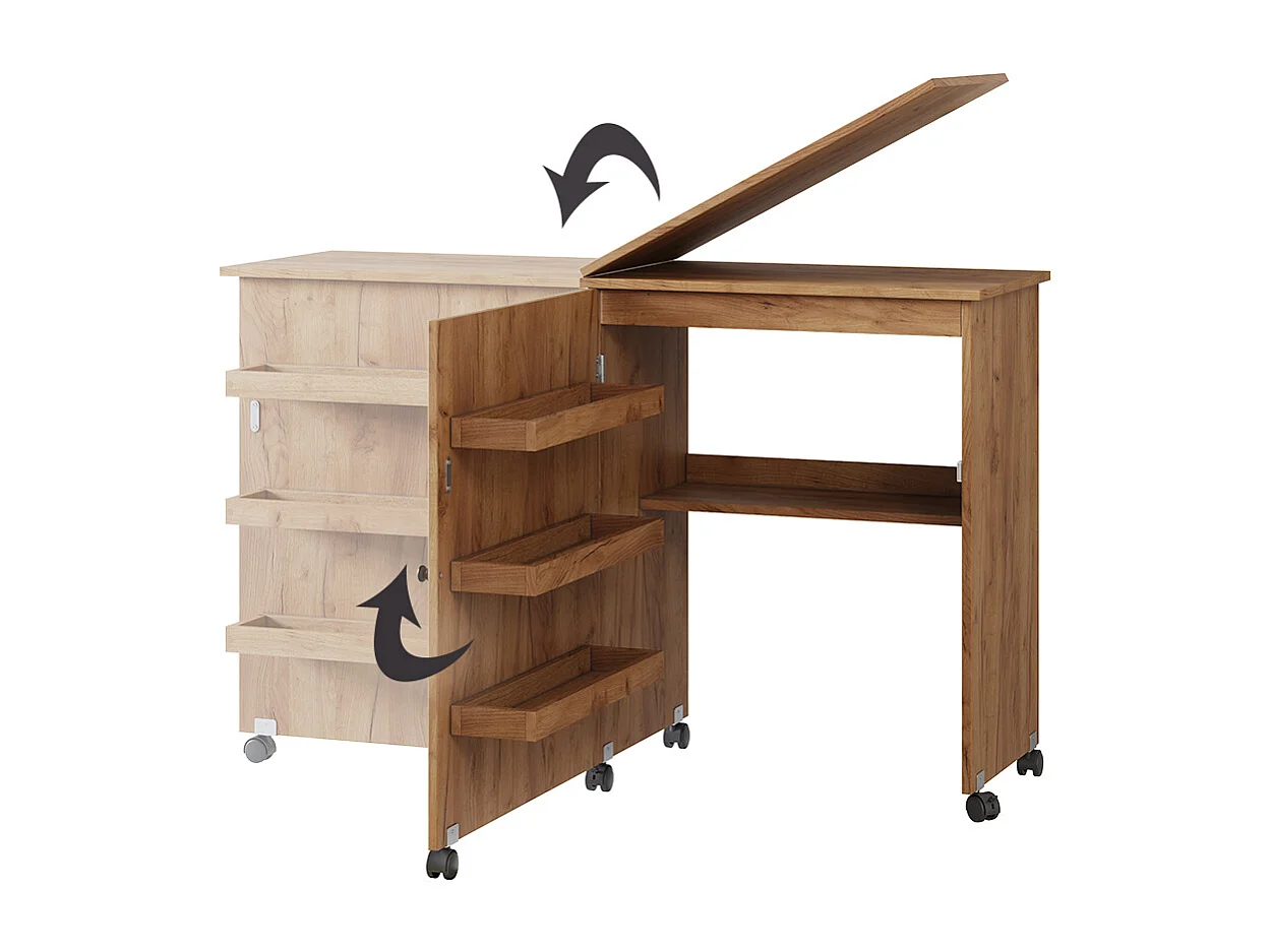 table de couture chêne 118x40x77.5 carmen