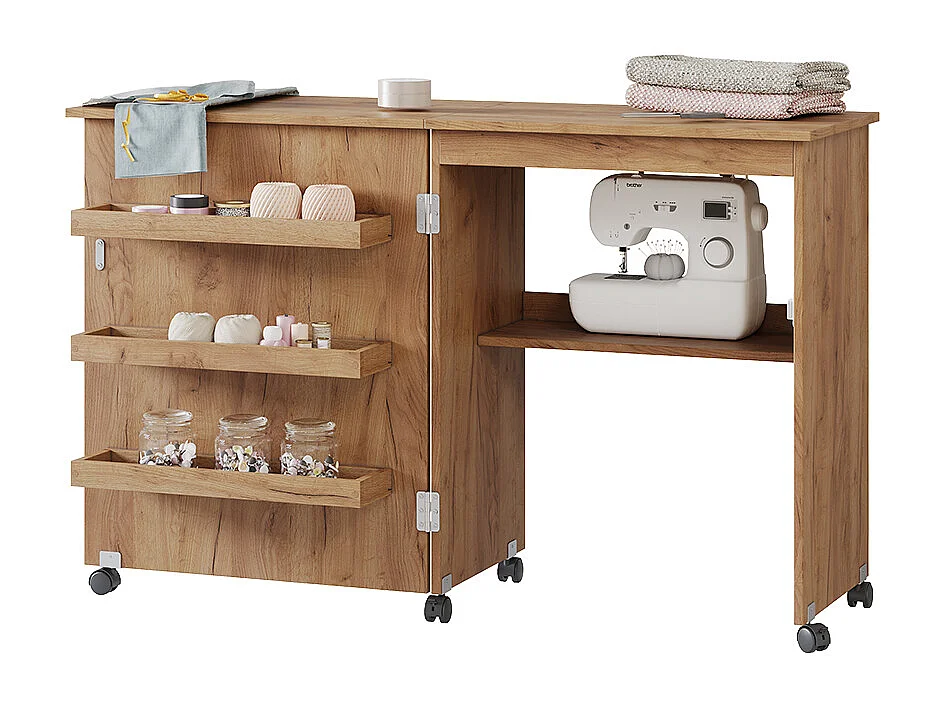 table de couture chêne 118x40x77.5 carmen