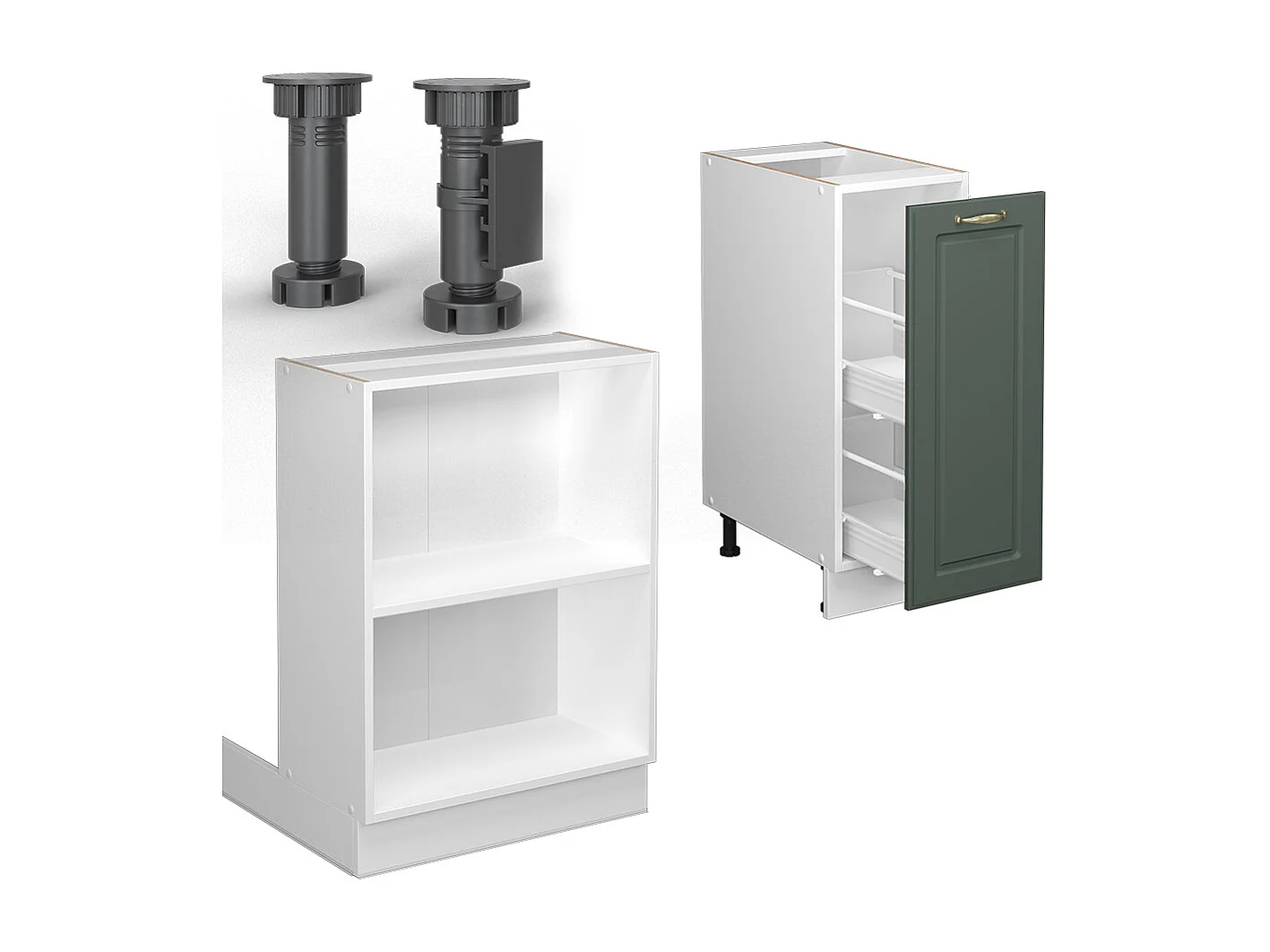 Isola cucina verde-oro country house/bianco 90x60x82 fame-line