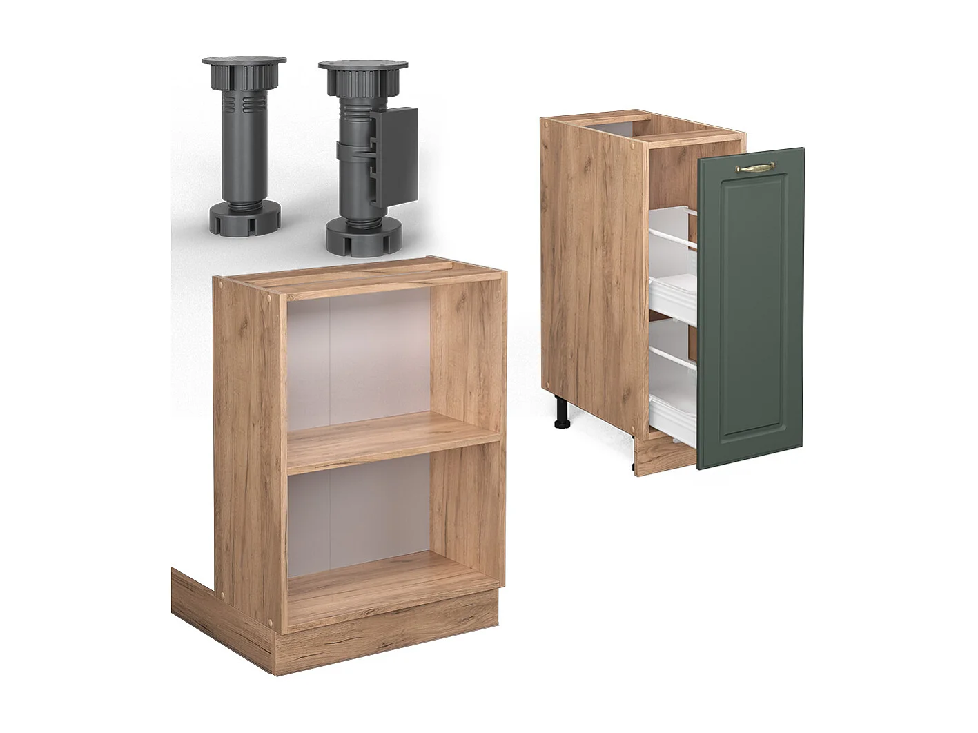 Îlot de cuisine chêne vert et or/chêne doré 90x60x82 fame-line