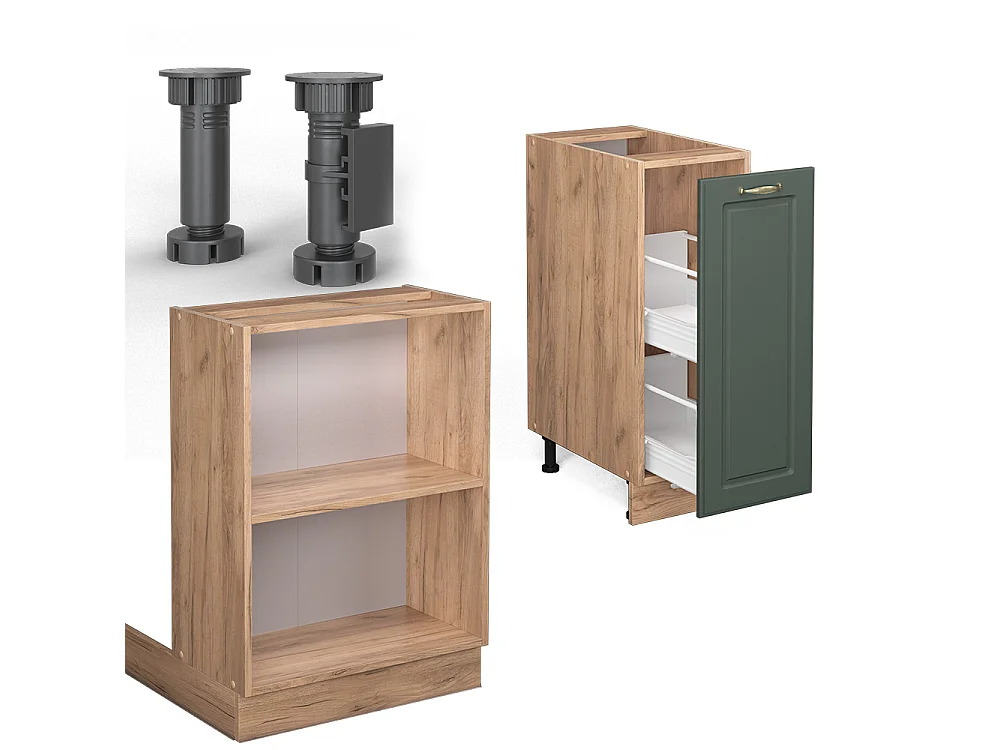Îlot de cuisine chêne vert et or/chêne doré 90x60x82 fame-line