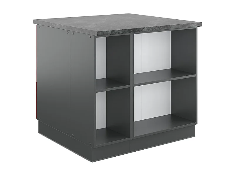 Isola cucina bordeaux lucido/antracite 90x60x82 fame-line