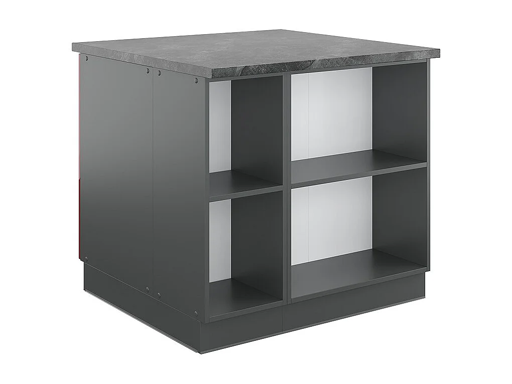 Îlot de cuisine bordeaux haute brillance/anthracite 90x60x82 fame-line