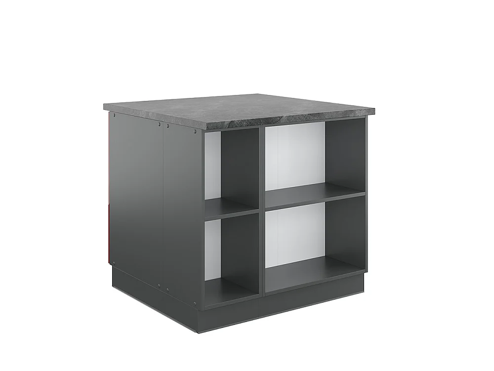 Îlot de cuisine bordeaux haute brillance/anthracite 90x60x82 fame-line