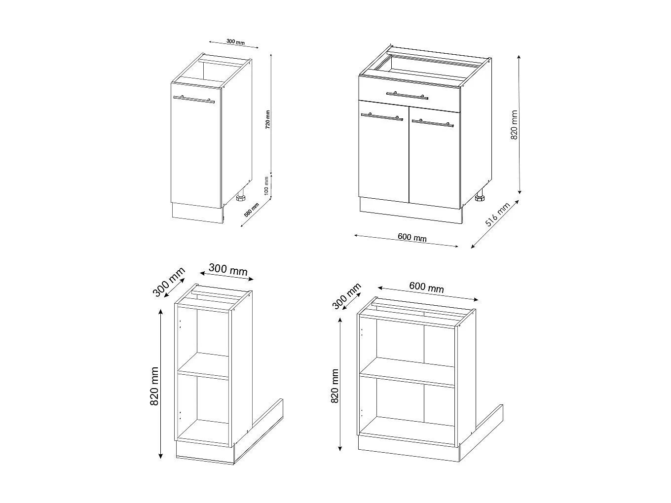 Îlot de cuisine blanc brillant/blanc 90x60x82 fame-line
