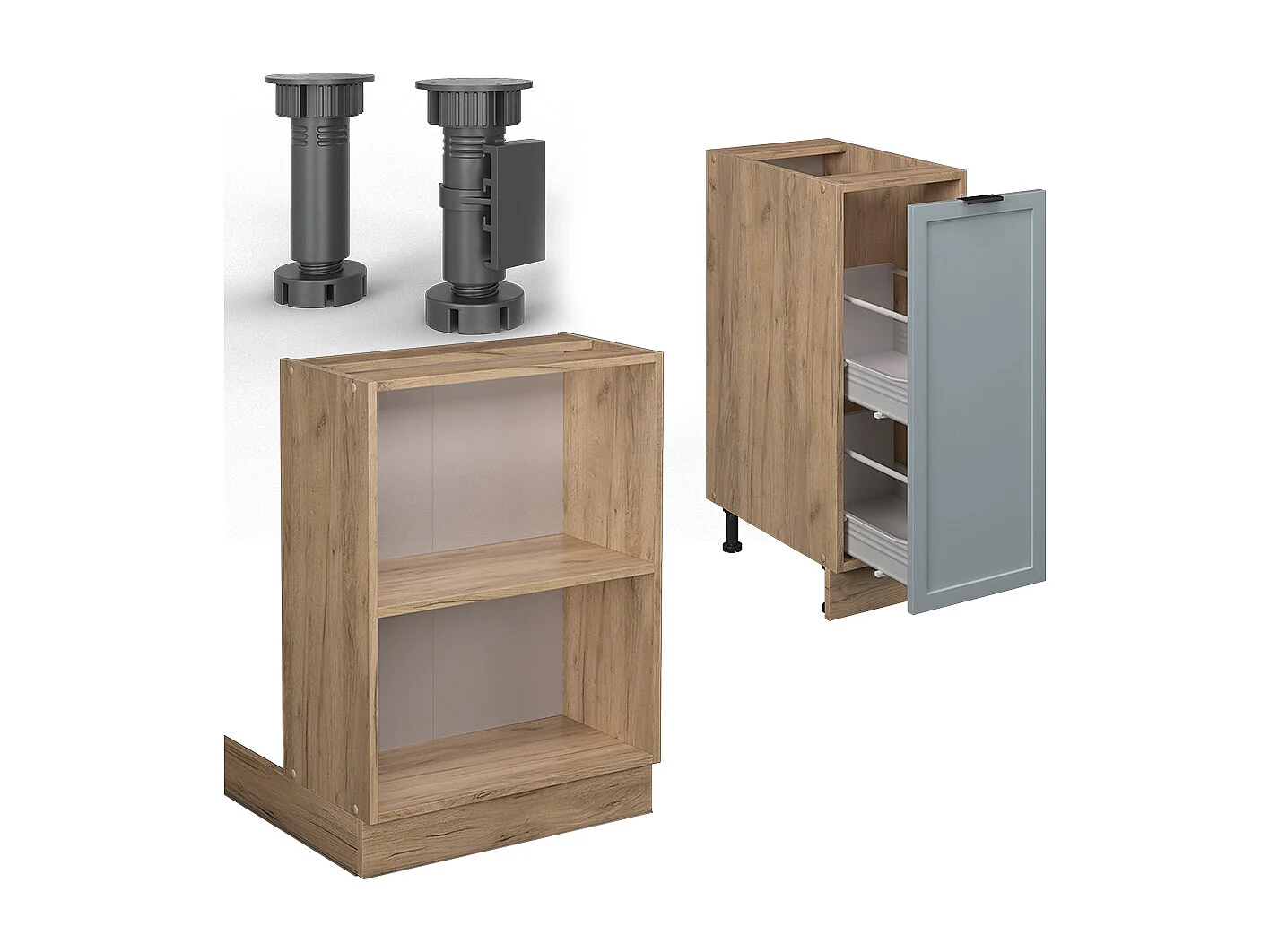 Îlot de cuisine bleu clair-gris 90x60x82 fame-line