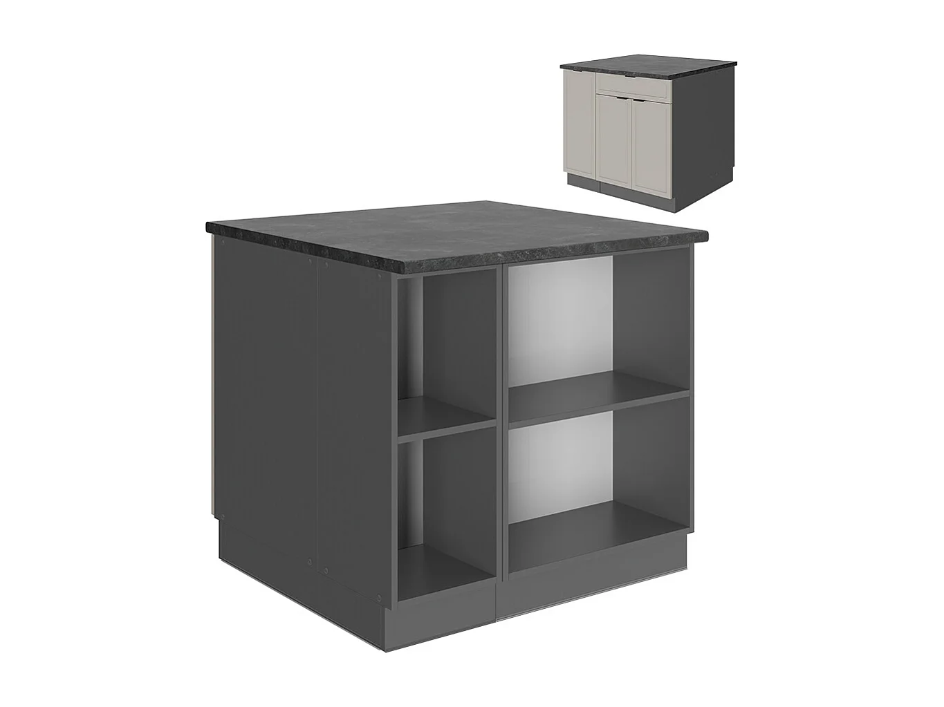 Isola cucina grigiobeige 90x60x82 fame-line